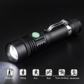 Portable Mini T6 LED Aluminum alloy  USB Charging Waterproof Zoomable Glare Flashlight with Clip